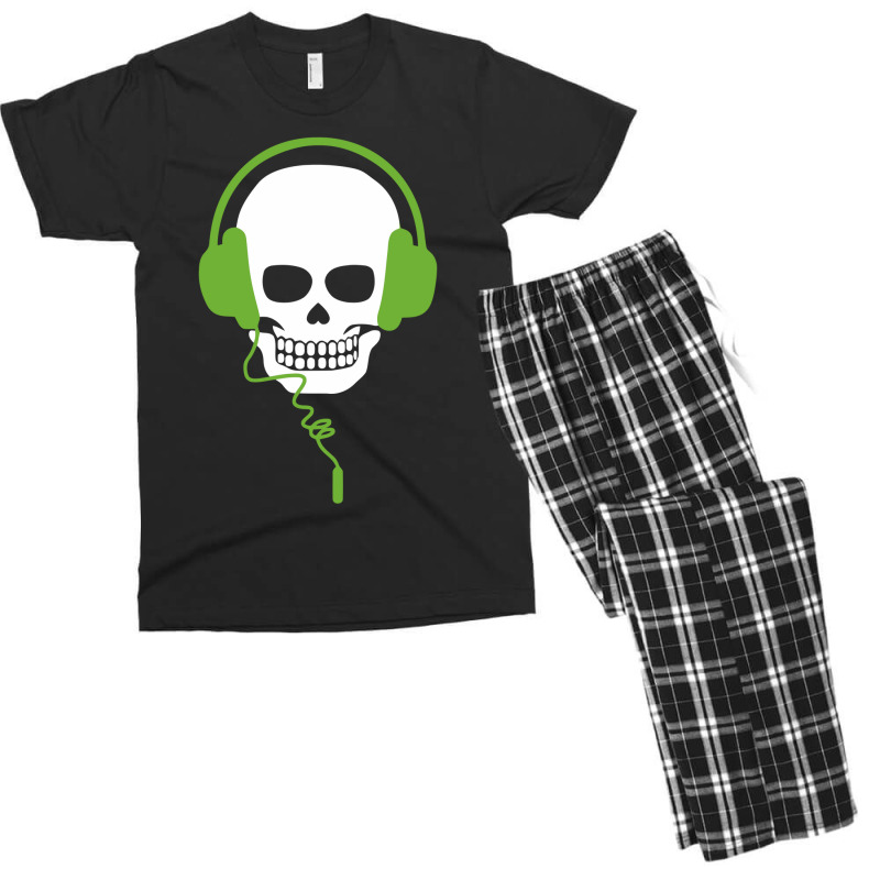 Music Lover Skull Headphones Men's T-shirt Pajama Set by AQSRi | Artistshot