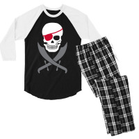 Pirate Skull Crossed Swords Men's 3/4 Sleeve Pajama Set | Artistshot