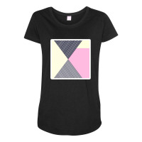 Modern Pink Teal Black White Marble Geometric Tricut 23106692 Maternity Scoop Neck T-shirt | Artistshot