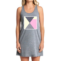 Modern Pink Teal Black White Marble Geometric Tricut 23106692 Tank Dress | Artistshot