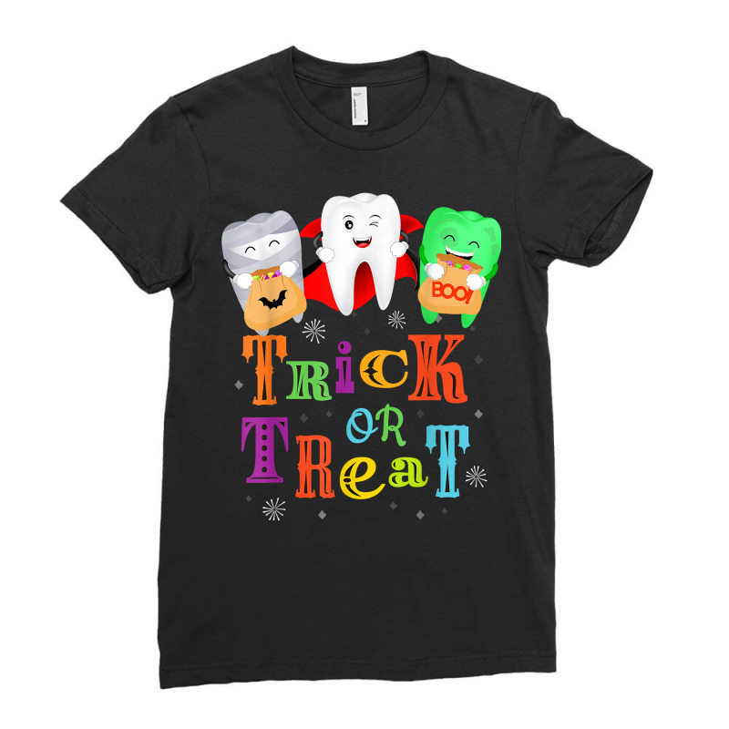 Halloween Office Dental Costume Funny Teeth Squad Dentist T Shirt Ladies Fitted T-Shirt by alanacaro | Artistshot