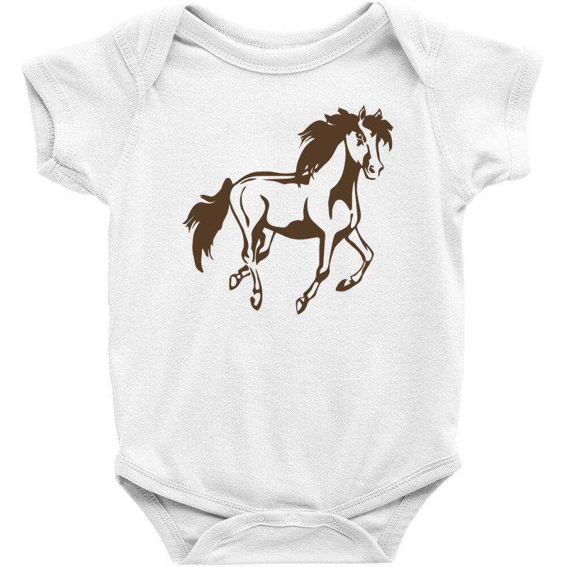 Wild Horse Running Baby Bodysuit by AQSRi | Artistshot