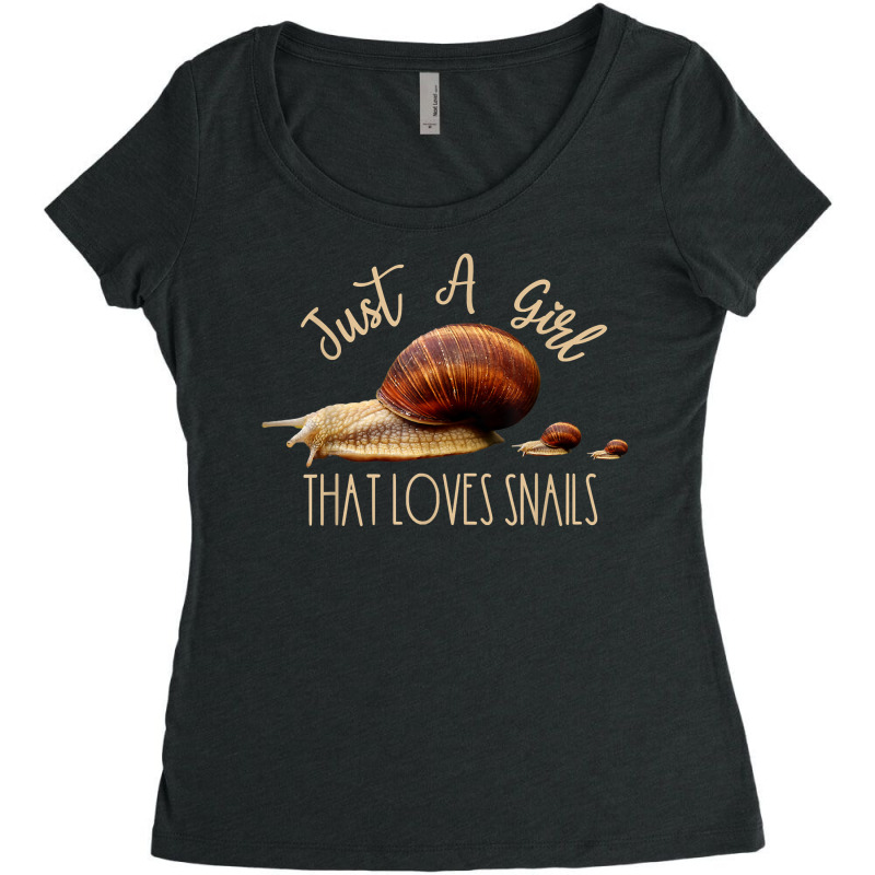 Just A Girl That Loves Snails Funny Snail Owner Gift T Shirt Women's Triblend Scoop T-shirt by JahmayaWhittle | Artistshot