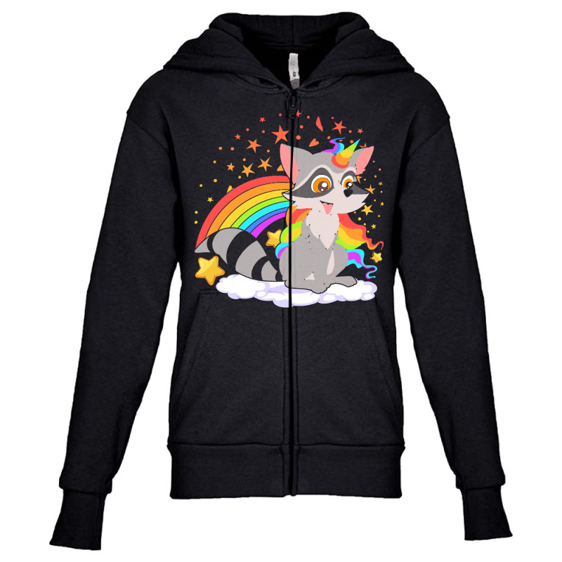 Animal T  Shirt Cute Raccoonicorn Fantasy Trash Panda Unicorn Magical Youth Zipper Hoodie by freddy08359 | Artistshot