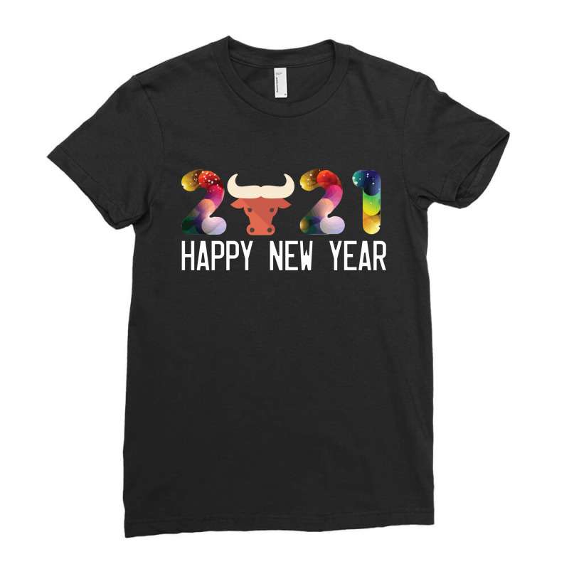 Welcome New Year 2021 Ladies Fitted T-Shirt by cogentprint | Artistshot