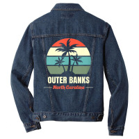 North Carolina Retro Beach Vacation Souvenir Obx Outer Banks Tank Top Men Denim Jacket | Artistshot