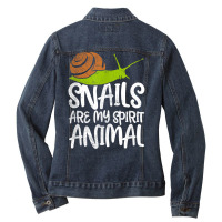 Roman Vineyard Garden Snail  I Love Snails Spirit Animal T Shirt Ladies Denim Jacket | Artistshot