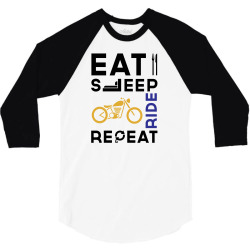 Eat Sleep Ride Repeat 3/4 Sleeve Shirt | Artistshot