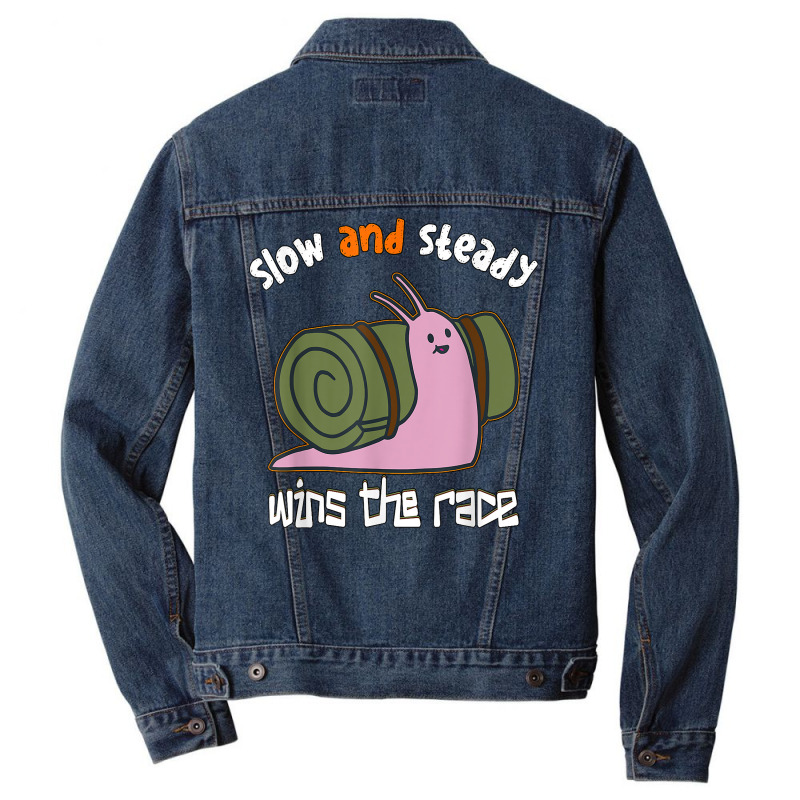 Snail Slow And Steady Wins The Race   Snails T Shirt Men Denim Jacket by JahmayaWhittle | Artistshot