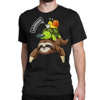 Sloth Turtle Snail T Shirt Piggyback Running Riding Team Tee Classic T-shirt | Artistshot