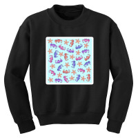 Watercolor Retro Strawberry Hard Candy Pattern 22165754 Youth Sweatshirt | Artistshot