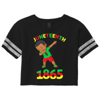 Juneteenth T  Shirt Dabbing Black King Juneteenth 1865 Brown Skin Boys Scorecard Crop Tee | Artistshot