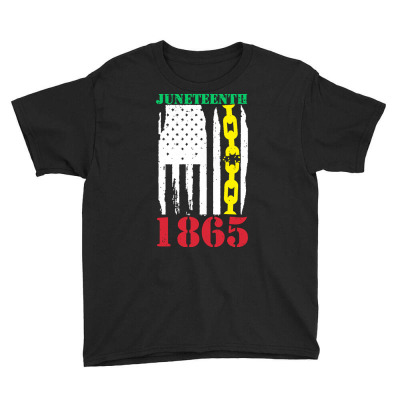 Juneteenth T  Shirt Juneteenth 1865 U S A Flag T  Shirt Youth Tee Designed By Justinawehner627