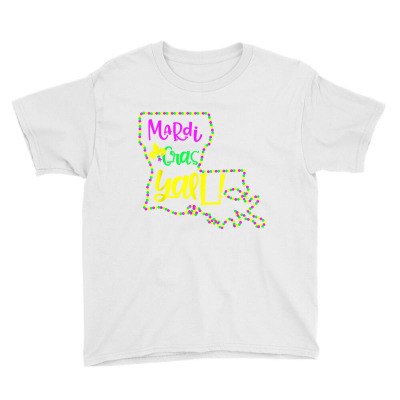 Mardi Gras Yall Louisiana State Beads Funny Carnival Gift T Shirt Youth Tee Designed By Durwa552
