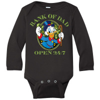 Ducktales Scrooge Mcduck   Bank Of Dad T Shirt Long Sleeve Baby Bodysuit | Artistshot