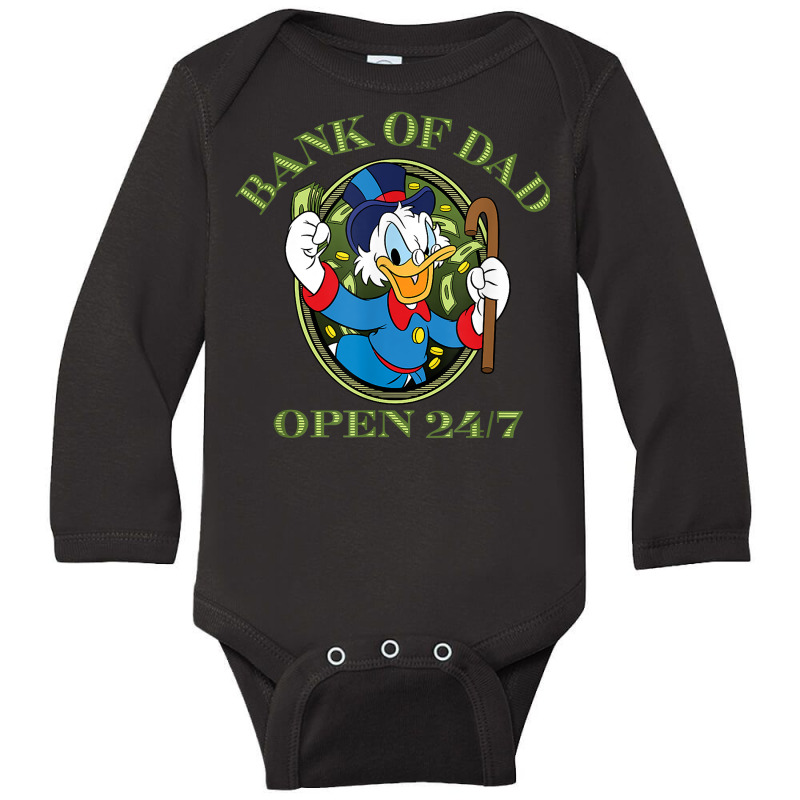 Ducktales Scrooge Mcduck   Bank Of Dad T Shirt Long Sleeve Baby Bodysuit by jermonmccline | Artistshot