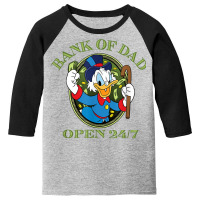 Ducktales Scrooge Mcduck   Bank Of Dad T Shirt Youth 3/4 Sleeve | Artistshot