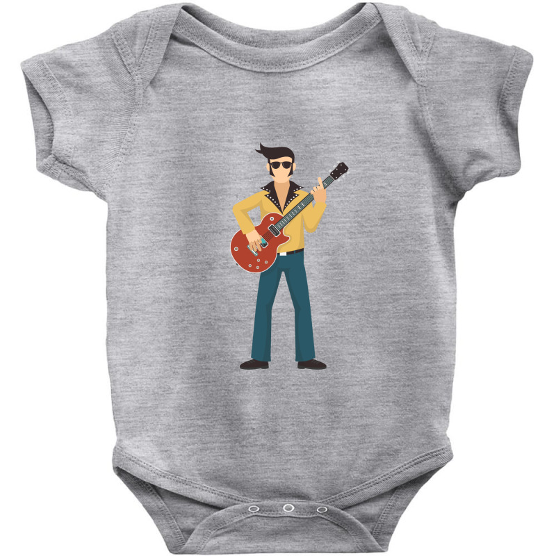 Guitar Player Rock And Roll Baby Bodysuit by ŞEN | Artistshot