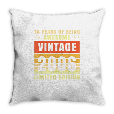 Awesome Since 2006 16th Birthday Classic Vintage Retro T Shirt Throw Pillow Designed By Jazmikier
