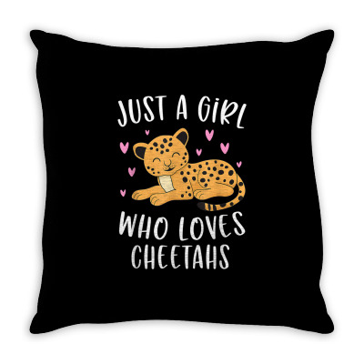 Cute Cheetah Shirt For Girls Just A Girl Who Loves Cheetahs T Shirt Throw Pillow Designed By Isiszara