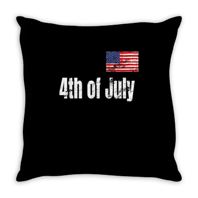 Patriotic 4th Of July Vintage Retro Graphic Logo Women Men T Shirt Throw Pillow Designed By Kristalis