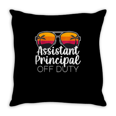 Assistant Principal Off Duty Sunglasses Beach Sunset T Shirt Throw Pillow Designed By Crich34
