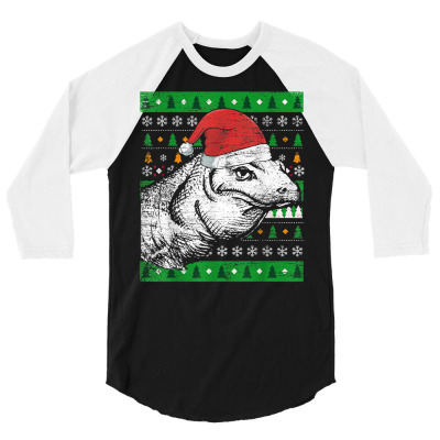 Reptile Lizard Gifts Ugly Christmas Komodo Dragon T Shirt 3/4 Sleeve Shirt Designed By Naythendeters2000