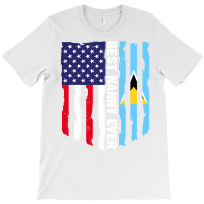Usa Flag & Saint Lucia Flag Best Nanny Ever Sweatshirt T-shirt Designed By Barbegibb