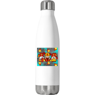 Firefighter Gnomes Stainless Steel Water Bottle Designed By Artiststas