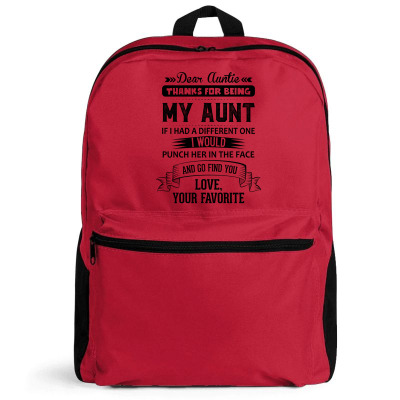 Dear Auntie, Thanks For Being My Aunt Backpack Designed By Tshiart