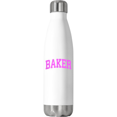Baker Louisiana La Vintage Athletic Sports Pink Design T Shirt Stainless Steel Water Bottle Designed By Ebertfran1985