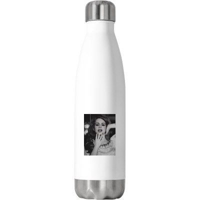 Black White - Lana Del Rey Stainless Steel Water Bottle Designed By Ruckerto
