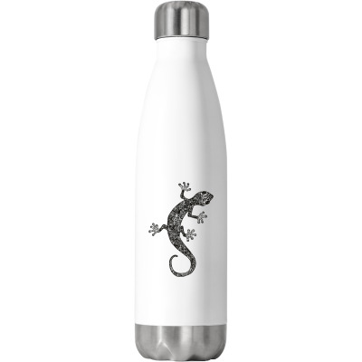 Cute Little Gecko Lizard Reptile Animal Lover Print T Shirt Stainless Steel Water Bottle Designed By Bsha345622
