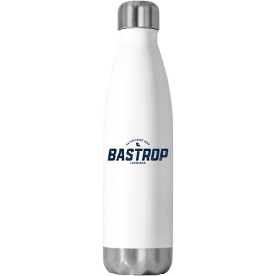 Bastrop Louisiana La Vintage Athletic Navy Sports Logo T Shirt Stainless Steel Water Bottle Designed By Naythendeters2000