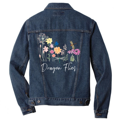 Dragon Flies, Wild Flowers, Cute Gift Shirt, Dk Men Denim Jacket Designed By Shyanneracanello