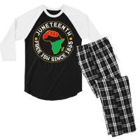 Juneteenth T  Shirt Juneteenth Free Ish Since 1865 Vintage T  Shirt Men's 3/4 Sleeve Pajama Set | Artistshot