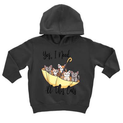 Funny Upside Down Umbrella Filled With Cats   Animal Lovers T Shirt Toddler Hoodie Designed By Kristalis
