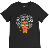 Juneteenth T  Shirt Juneteenth Freedom Day Afro Word Art Black Pride T V-neck Tee | Artistshot