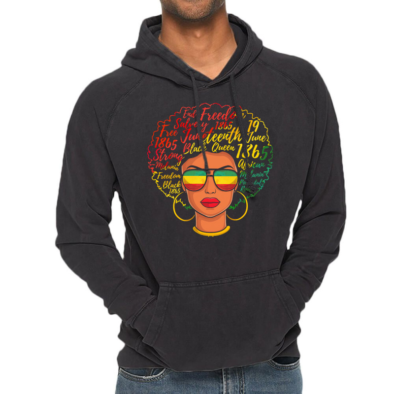 Juneteenth T  Shirt Juneteenth Freedom Day Afro Word Art Black Queen T Vintage Hoodie | Artistshot