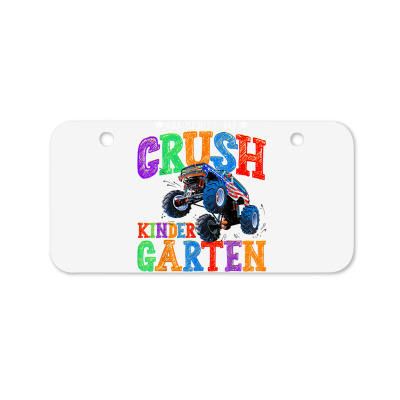 Crush Kindergarten Monster Truck Back To School Boys T Shirt Bicycle License Plate Designed By Kristalis