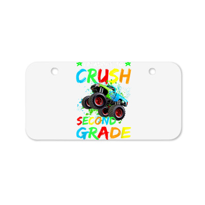 I'm Ready To Crush 2nd Grade Monster Truck Back To School T Shirt Bicycle License Plate Designed By Townscisn