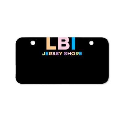 Long Beach Island Nj Colorful Vacation T Shirt Bicycle License Plate Designed By Isiszara