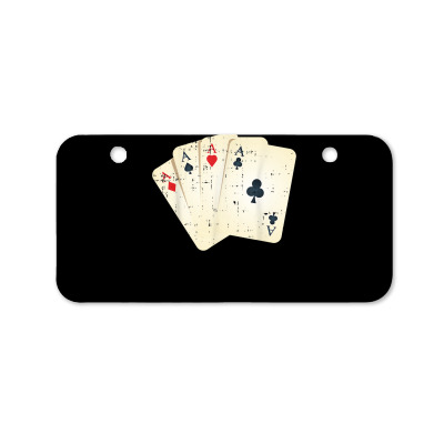 Four Ace Cards Vintage Casino Gambling Poker Player Gift T Shirt Bicycle License Plate Designed By Corn233