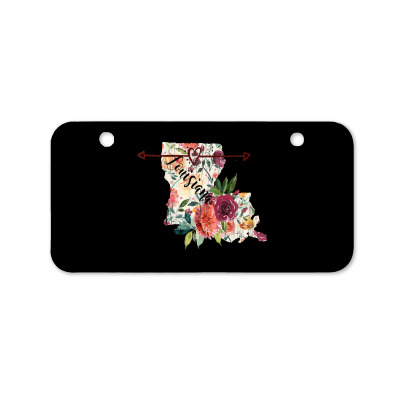 Louisiana Floral Flower Arrow Heart T Shirt Bicycle License Plate Designed By Durwa552