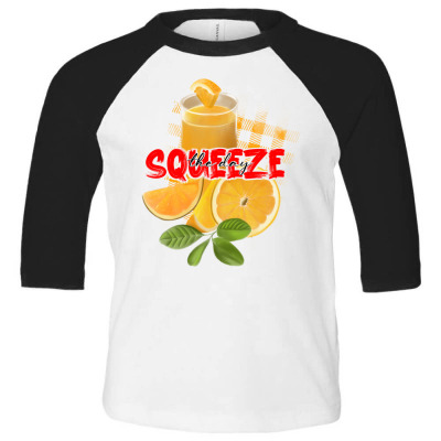 Squeeze The Day Toddler 3/4 Sleeve Tee Designed By Akin
