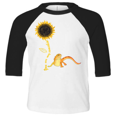 Bearded Dragon Love Reptile Sunflower T Shirt Toddler 3/4 Sleeve Tee Designed By Holly434