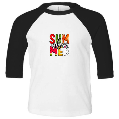 Summer Vibes Toddler 3/4 Sleeve Tee Designed By Akin