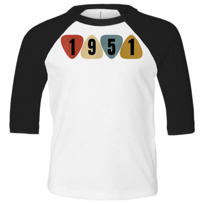 Born In 1951 Guitarist Guitar Pick Music Birthday Musician T Shirt Toddler 3/4 Sleeve Tee Designed By Mayrayami