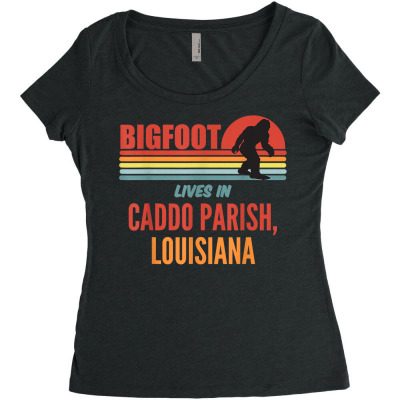 Bigfoot Sighting In Caddo Parish Louisiana T Shirt Women's Triblend Scoop T-shirt Designed By Dinyolani