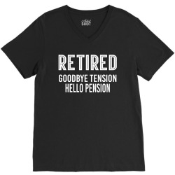 Retired Goodbye Tension Hello Pensiyon V-Neck Tee | Artistshot